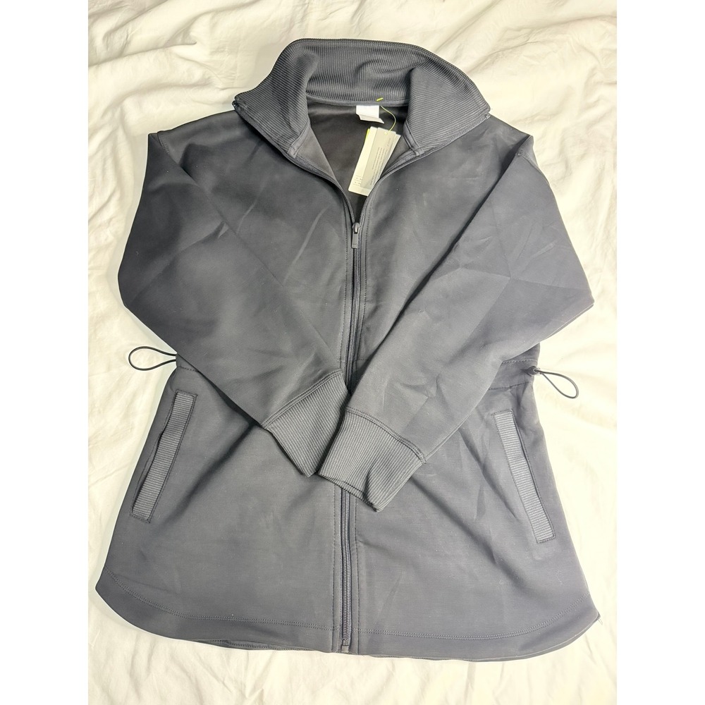 All in Motion Airy Sleek Full Zip Jacket Womens XS Black Cinched Waist Track
